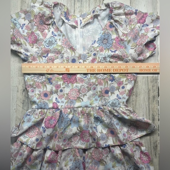 Mon Cheri Floral Ruffle Mini Dress Size Small - Picture 9 of 11